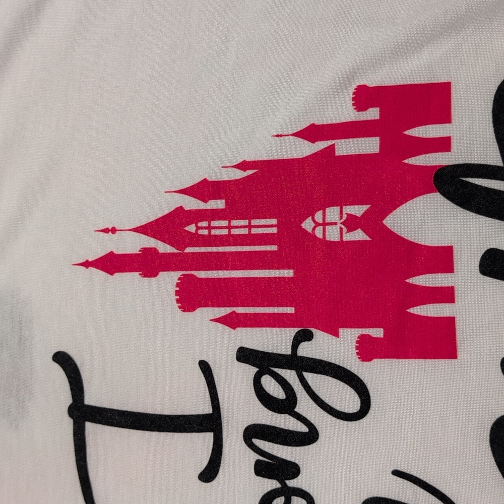 Disney women's tee "I belong in a Castle" Princess Fitted graphic Tee XL 14/16 - Picture 10 of 10